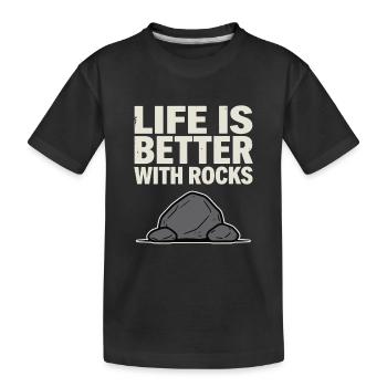 Steinsammler Fossilien Geode Rockhound Mineralien - Kinder Premium Bio T-Shirt - Schwarz - Vorne