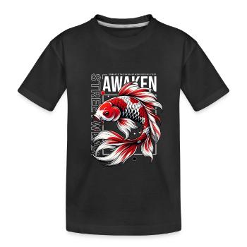 Awaken Koi Fish: Japanese Streetwear - Kinder Premium Bio T-Shirt - Schwarz - Vorne