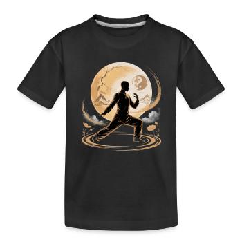Tai Chi Zen Meditation – Chi Qigong Training - Kinder Premium Bio T-Shirt - Schwarz - Vorne