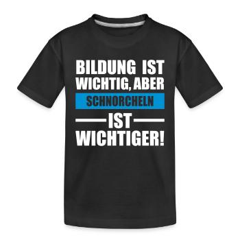 Schnorcheln Sportart - Kinder Premium Bio T-Shirt - Schwarz - Vorne