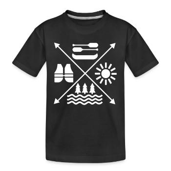 Kajak - Kinder Premium Bio T-Shirt - Schwarz - Vorne