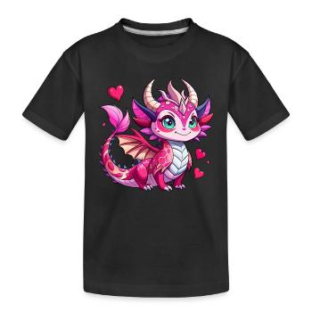 Farbenfroher Drache - Kinder Premium Bio T-Shirt - Schwarz - Vorne
