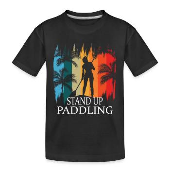 SUP Board Paddle Stand Up Paddling Shirt - Kids' Premium Organic T-Shirt - black - Front