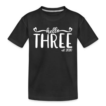 3e anniversaire Enfants filles 3 Hello Three Est. 2020 - T-shirt bio Premium Enfant - noir - Devant