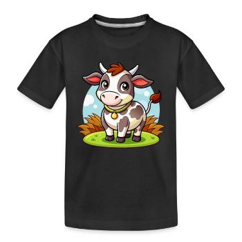 Drôle de vache - T-shirt bio Premium Enfant - noir - Devant