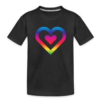 Rainbow Heart Homosexuality LGBT Love - Kids' Premium Organic T-Shirt - black - Front