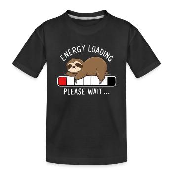 Barre de charge de batterie Sleeping Sloth - T-shirt bio Premium Enfant - noir - Devant