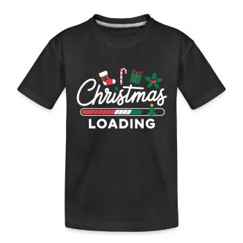 Noël Chargement Barre de chargement Noël - T-shirt bio Premium Enfant - noir - Devant