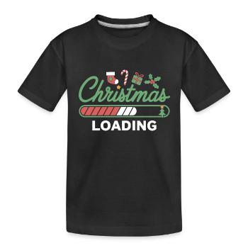 Noël Chargement Barre de chargement Noël - T-shirt bio Premium Enfant - noir - Devant