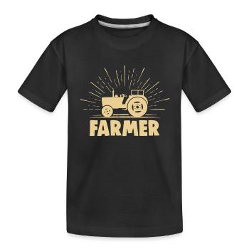 Agriculteur Agriculteur Tracteur Agriculteur - T-shirt bio Premium Enfant - noir - Devant
