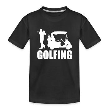 Golfing Golf Spruch Golfspieler - Kinder Premium Bio T-Shirt - Schwarz - Vorne