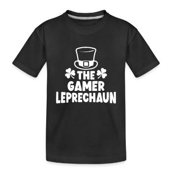 Der Gamer Leprechaun - Kinder Premium Bio T-Shirt - Schwarz - Vorne