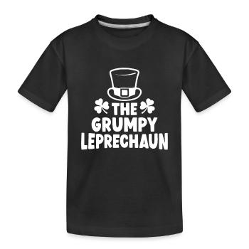 The Grumpy Leprechaun - Kids' Premium Organic T-Shirt - black - Front