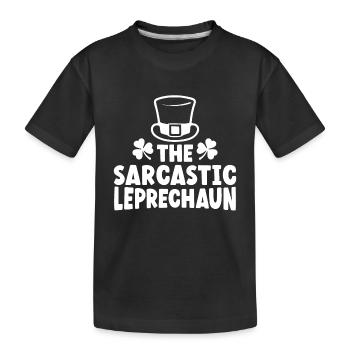 The Sarcastic Leprechaun - Kids' Premium Organic T-Shirt - black - Front