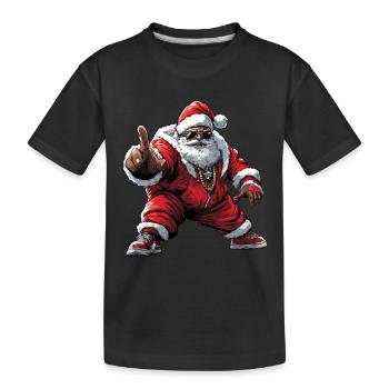 Hip Hop Weihnachten / Rap Weihnachtsmann - Kinder Premium Bio T-Shirt - Schwarz - Vorne
