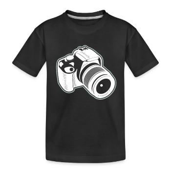 Camera Photographer Photography Photograph Photo Picture - Kids' Premium Organic T-Shirt - black - Front