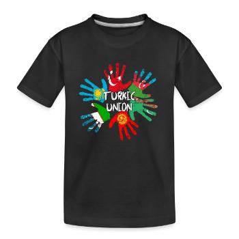 Turkic Union - Kids' Premium Organic T-Shirt - black - Front