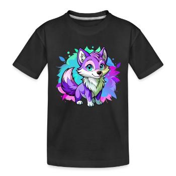 Purple Baby Wolf - Kids' Premium Organic T-Shirt - black - Front