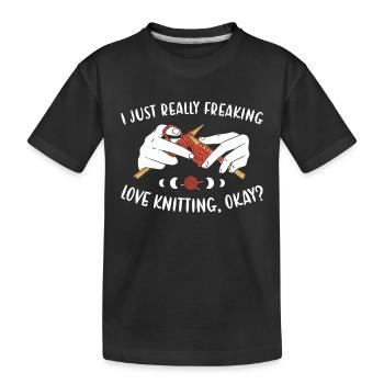 J'adore vraiment tricoter, d'accord ? tricot - T-shirt bio Premium Enfant - noir - Devant