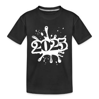 2025 klecks - Kinder Premium Bio T-Shirt - Schwarz - Vorne