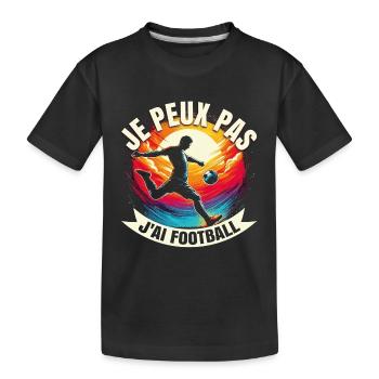 Geschenke Fußball Ich kann nicht Ich habe Fußball Humor Fuß - Kinder Premium Bio T-Shirt - Schwarz - Vorne