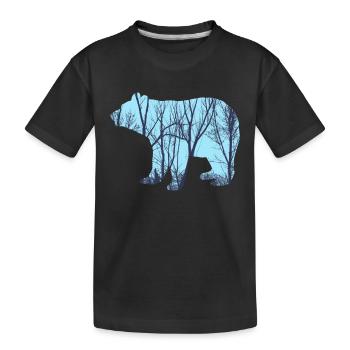 animal trees graphic graphic - Kids' Premium Organic T-Shirt - black - Front