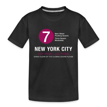 new york city metro train 7 times flushing queens - Kids' Premium Organic T-Shirt - black - Front