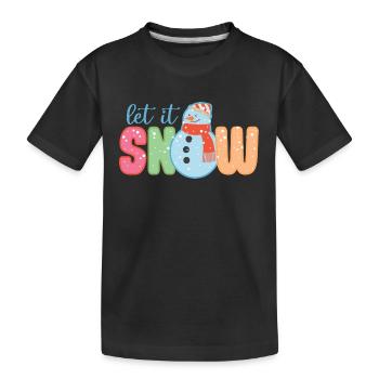 Let It Snow Funny Snowman Winter Christmas Gift - T-shirt bio Premium Enfant - noir - Devant