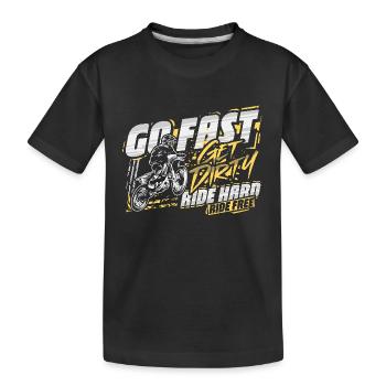 Ride Fast, Get Dirty - Motocross Saying - Kids' Premium Organic T-Shirt - black - Front