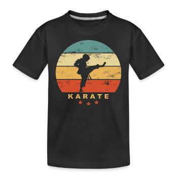 KARATÉ - L’enfant fait du karaté kick - Arts martiaux rétro - T-shirt bio Premium Enfant - noir - Devant
