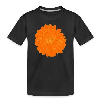 Blüte Orange Classic - Kinder Premium Bio T-Shirt - Schwarz - Vorne