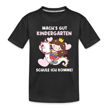 Einschulung Schulkind Erstklässler Schulbeginn - Kinder Premium Bio T-Shirt - Schwarz - Vorne
