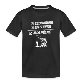Tee shirt pêche humour pêcheur - T-shirt bio Premium Enfant - noir - Devant