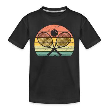 Retro Tennis Raquette Joueur de Tennis Jeu de Ping Pong - T-shirt bio Premium Enfant - noir - Devant