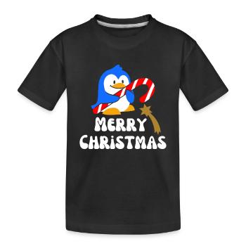 Merry christmas pingouin de Noël - T-shirt bio Premium Enfant - noir - Devant