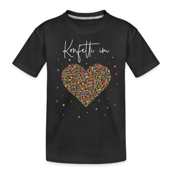 Konfetti im Herzen - Kinder Premium Bio T-Shirt - Schwarz - Vorne