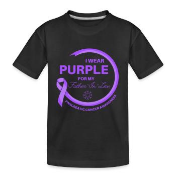 Cancer Je porte du violet pour mon beau-père - T-shirt bio Premium Enfant - noir - Devant