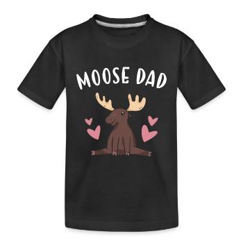 Elk Moose Dad Moose - Kids' Premium Organic T-Shirt - black - Front