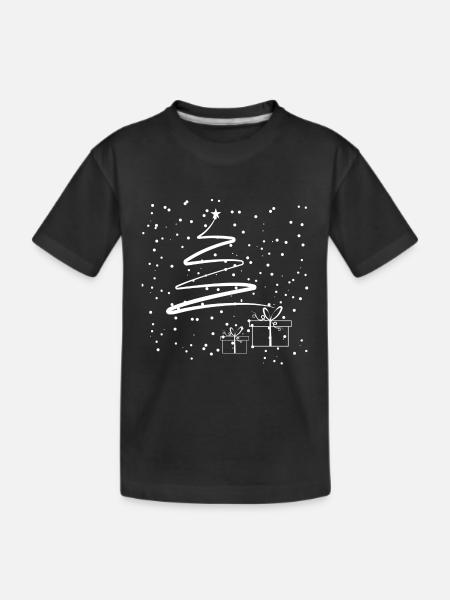 Minimal Christmas Tree - Kinder Premium Bio T-Shirt - Schwarz