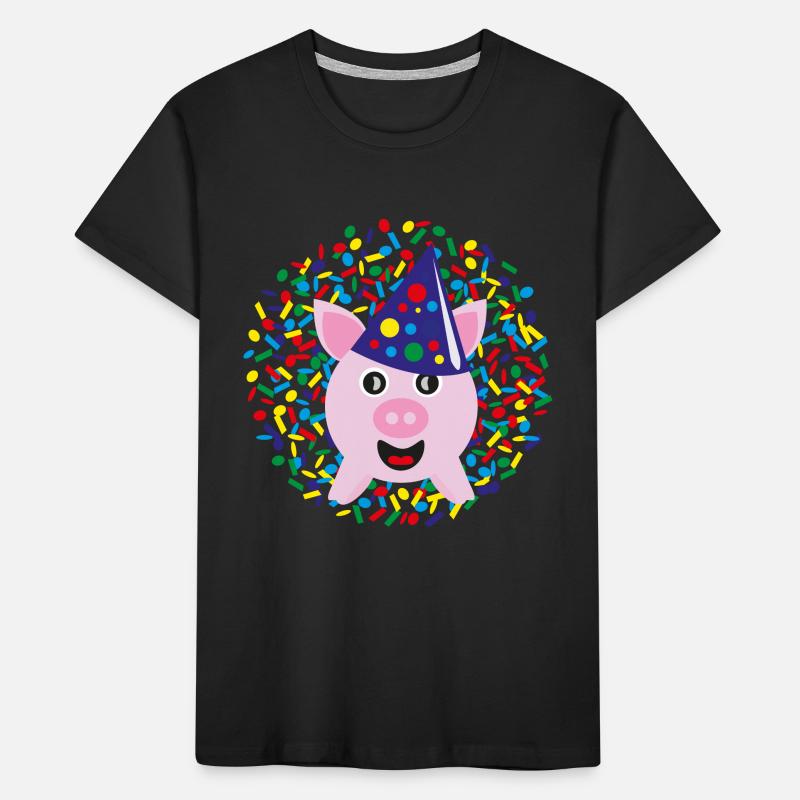 Glücksschwein zu Silvester, Neujahr oder Karneval. Kinder Premium Bio T-Shirt