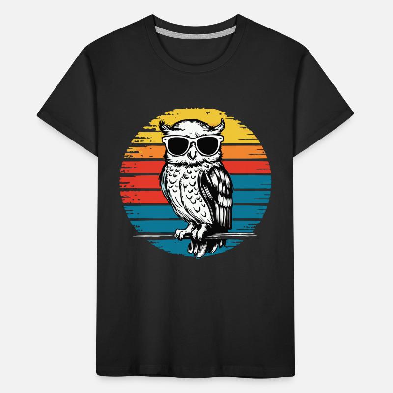 Nachteule Eule Eulen Vogel Kinder Premium Bio T-Shirt