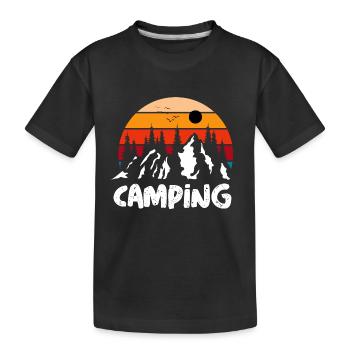Vintage Sunset Camping - Kinder Premium Bio T-Shirt - Schwarz - Vorne
