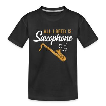 Saxophone Musicien Jazz Saxophoniste Orchestra - T-shirt bio Premium Enfant - noir - Devant