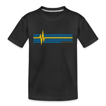 DRAPEAU DE LA SUÈDE HEARTBEAT SCANDINAVIE SVERIGE - T-shirt bio Premium Enfant - noir - Devant