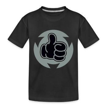 Daumen Hoch - Kinder Premium Bio T-Shirt - Schwarz - Vorne