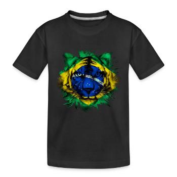 Brazil - Kids' Premium Organic T-Shirt - black - Front