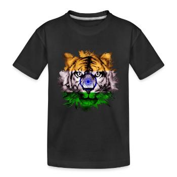 India - Kids' Premium Organic T-Shirt - black - Front