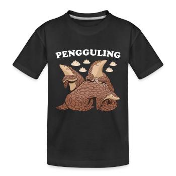 Pengguling Pangolin - Kids' Premium Organic T-Shirt - black - Front