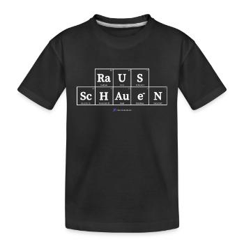 raus schauen (dunkle Stoffe) - Kinder Premium Bio T-Shirt - Schwarz - Vorne