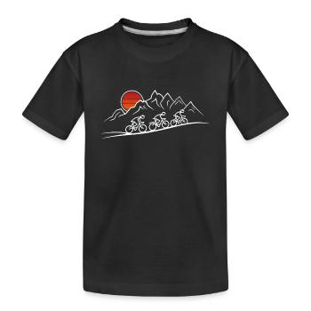 Bicycle Tour Mountains Bicycle Nature Excursion - Kids' Premium Organic T-Shirt - black - Front